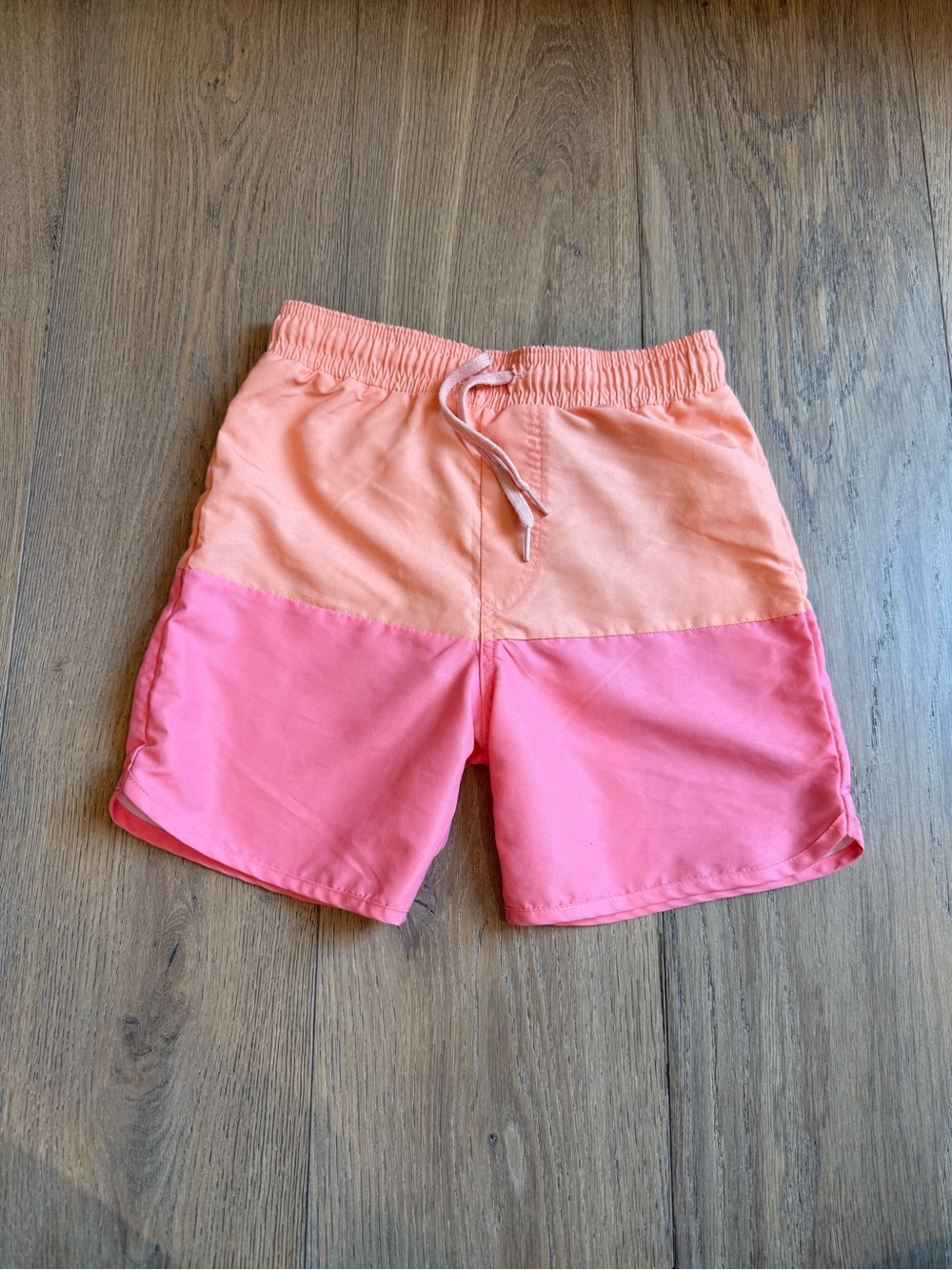 Minnow Kids Two-Tone Peach & Pink Swim Trunks 9-10